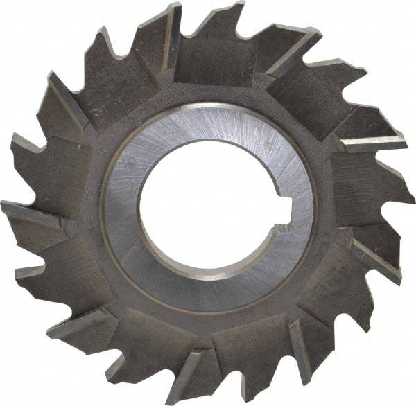 Made in USA - 3" Diam x 9/32" Width of Cut, 18 Teeth, High Speed Steel Side Milling Cutter - Staggered Teeth, Uncoated - Exact Tool & Supply