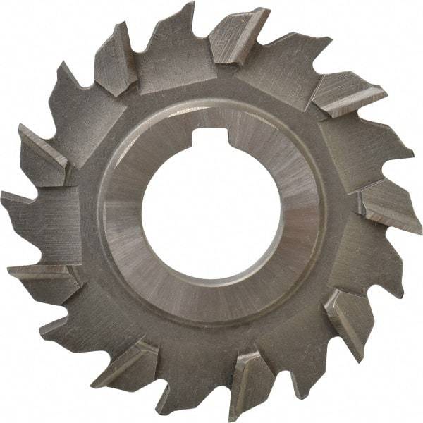 Made in USA - 3" Diam x 5/16" Width of Cut, 18 Teeth, High Speed Steel Side Milling Cutter - Staggered Teeth, Uncoated - Exact Tool & Supply