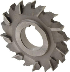 Made in USA - 3" Diam x 3/8" Width of Cut, 18 Teeth, High Speed Steel Side Milling Cutter - Staggered Teeth, Uncoated - Exact Tool & Supply