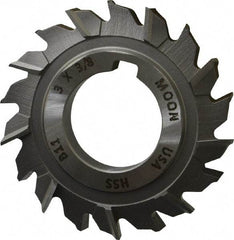 Made in USA - 3" Diam x 3/8" Width of Cut, 18 Teeth, High Speed Steel Side Milling Cutter - Staggered Teeth, Uncoated - Exact Tool & Supply