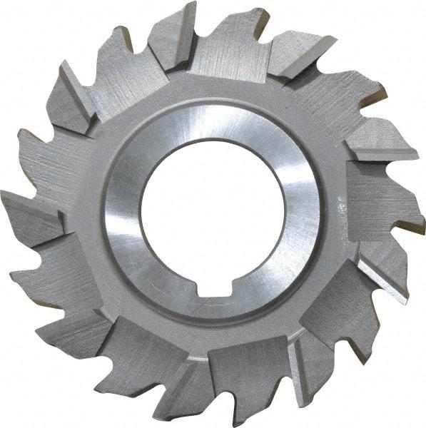 Made in USA - 3" Diam x 7/16" Width of Cut, 18 Teeth, High Speed Steel Side Milling Cutter - Staggered Teeth, Uncoated - Exact Tool & Supply
