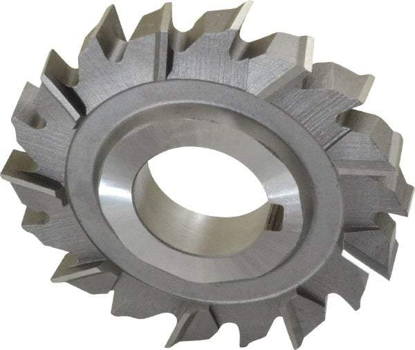 Made in USA - 3" Diam x 1/2" Width of Cut, 18 Teeth, High Speed Steel Side Milling Cutter - Staggered Teeth, Uncoated - Exact Tool & Supply