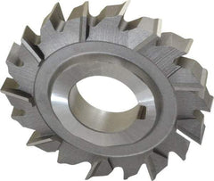 Made in USA - 3" Diam x 1/2" Width of Cut, 18 Teeth, High Speed Steel Side Milling Cutter - Staggered Teeth, Uncoated - Exact Tool & Supply