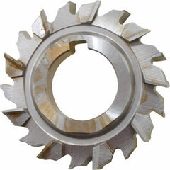Made in USA - 3" Diam x 9/16" Width of Cut, 18 Teeth, High Speed Steel Side Milling Cutter - Staggered Teeth, Uncoated - Exact Tool & Supply