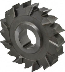 Made in USA - 3-1/2" Diam x 3/4" Width of Cut, 18 Teeth, High Speed Steel Side Milling Cutter - Staggered Teeth, Uncoated - Exact Tool & Supply