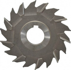 Made in USA - 4" Diam x 3/16" Width of Cut, 18 Teeth, High Speed Steel Side Milling Cutter - Staggered Teeth, Uncoated - Exact Tool & Supply