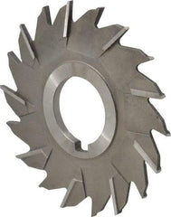 Made in USA - 4" Diam x 3/16" Width of Cut, 18 Teeth, High Speed Steel Side Milling Cutter - Staggered Teeth, Uncoated - Exact Tool & Supply