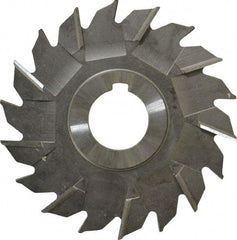 Made in USA - 4" Diam x 1/4" Width of Cut, 18 Teeth, High Speed Steel Side Milling Cutter - Staggered Teeth, Uncoated - Exact Tool & Supply