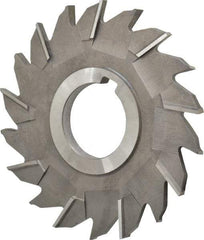 Made in USA - 4" Diam x 1/4" Width of Cut, 18 Teeth, High Speed Steel Side Milling Cutter - Staggered Teeth, Uncoated - Exact Tool & Supply