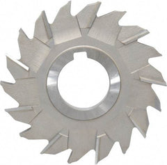 Made in USA - 4" Diam x 9/32" Width of Cut, 18 Teeth, High Speed Steel Side Milling Cutter - Staggered Teeth, Uncoated - Exact Tool & Supply