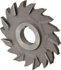Made in USA - 4" Diam x 3/8" Width of Cut, 18 Teeth, High Speed Steel Side Milling Cutter - Staggered Teeth, Uncoated - Exact Tool & Supply