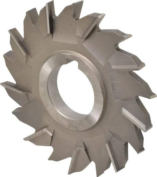 Made in USA - 4" Diam x 3/8" Width of Cut, 18 Teeth, High Speed Steel Side Milling Cutter - Staggered Teeth, Uncoated - Exact Tool & Supply
