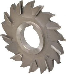 Made in USA - 4" Diam x 3/8" Width of Cut, 18 Teeth, High Speed Steel Side Milling Cutter - Staggered Teeth, Uncoated - Exact Tool & Supply