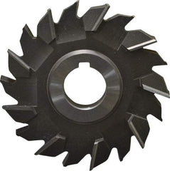 Made in USA - 4" Diam x 1/2" Width of Cut, 18 Teeth, High Speed Steel Side Milling Cutter - Staggered Teeth, Uncoated - Exact Tool & Supply