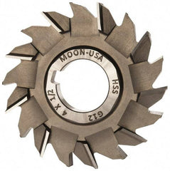 Made in USA - 4" Diam x 1/2" Width of Cut, 18 Teeth, High Speed Steel Side Milling Cutter - Staggered Teeth, Uncoated - Exact Tool & Supply
