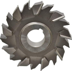 Made in USA - 4" Diam x 3/4" Width of Cut, 18 Teeth, High Speed Steel Side Milling Cutter - Staggered Teeth, Uncoated - Exact Tool & Supply