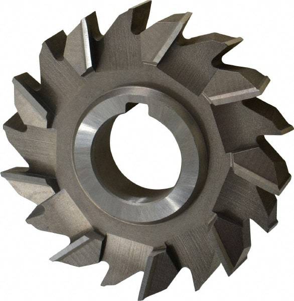 Made in USA - 4" Diam x 3/4" Width of Cut, 18 Teeth, High Speed Steel Side Milling Cutter - Staggered Teeth, Uncoated - Exact Tool & Supply