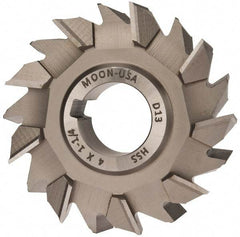 Made in USA - 4" Diam x 1-1/4" Width of Cut, 18 Teeth, High Speed Steel Side Milling Cutter - Staggered Teeth, Uncoated - Exact Tool & Supply