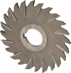 Made in USA - 5" Diam x 1/4" Width of Cut, 24 Teeth, High Speed Steel Side Milling Cutter - Staggered Teeth, Uncoated - Exact Tool & Supply