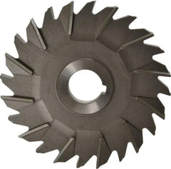 Made in USA - 5" Diam x 3/8" Width of Cut, 24 Teeth, High Speed Steel Side Milling Cutter - Staggered Teeth, Uncoated - Exact Tool & Supply