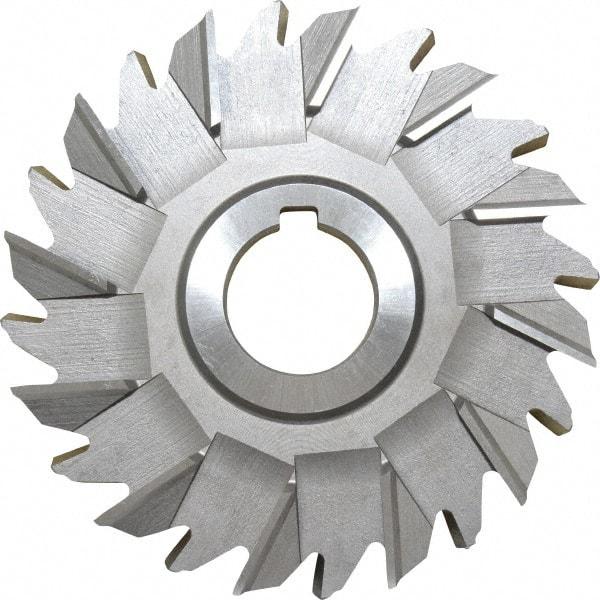 Made in USA - 5" Diam x 3/4" Width of Cut, 24 Teeth, High Speed Steel Side Milling Cutter - Staggered Teeth, Uncoated - Exact Tool & Supply