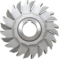 Made in USA - 5" Diam x 3/4" Width of Cut, 24 Teeth, High Speed Steel Side Milling Cutter - Staggered Teeth, Uncoated - Exact Tool & Supply