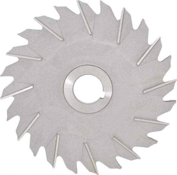 Made in USA - 6" Diam x 1/4" Width of Cut, 24 Teeth, High Speed Steel Side Milling Cutter - Staggered Teeth, Uncoated - Exact Tool & Supply