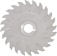 Made in USA - 6" Diam x 1/4" Width of Cut, 24 Teeth, High Speed Steel Side Milling Cutter - Staggered Teeth, Uncoated - Exact Tool & Supply