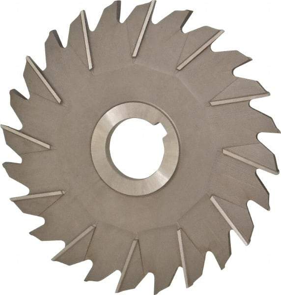 Made in USA - 6" Diam x 1/4" Width of Cut, 24 Teeth, High Speed Steel Side Milling Cutter - Staggered Teeth, Uncoated - Exact Tool & Supply