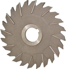 Made in USA - 6" Diam x 1/4" Width of Cut, 24 Teeth, High Speed Steel Side Milling Cutter - Staggered Teeth, Uncoated - Exact Tool & Supply