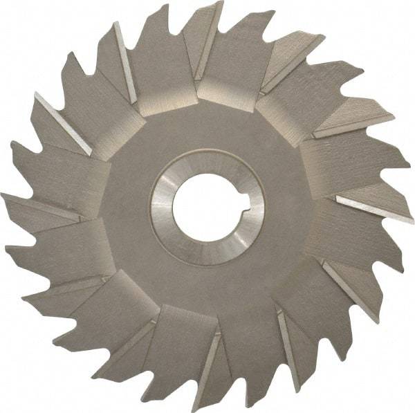 Made in USA - 6" Diam x 5/16" Width of Cut, 24 Teeth, High Speed Steel Side Milling Cutter - Staggered Teeth, Uncoated - Exact Tool & Supply