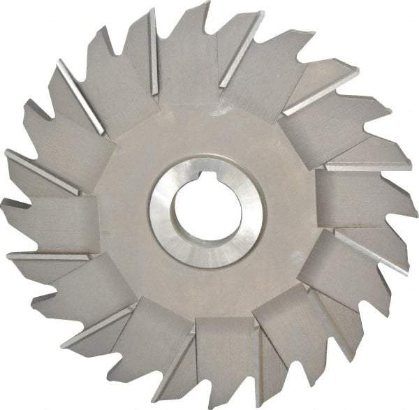 Made in USA - 6" Diam x 3/8" Width of Cut, 24 Teeth, High Speed Steel Side Milling Cutter - Staggered Teeth, Uncoated - Exact Tool & Supply