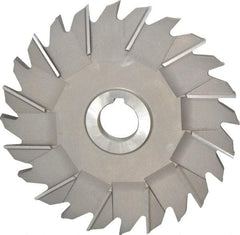 Made in USA - 6" Diam x 3/8" Width of Cut, 24 Teeth, High Speed Steel Side Milling Cutter - Staggered Teeth, Uncoated - Exact Tool & Supply