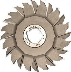 Made in USA - 6" Diam x 3/8" Width of Cut, 24 Teeth, High Speed Steel Side Milling Cutter - Staggered Teeth, Uncoated - Exact Tool & Supply