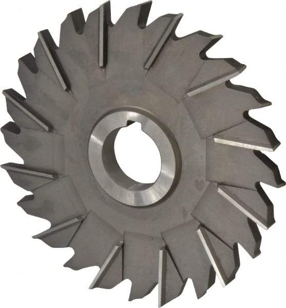 Made in USA - 6" Diam x 1/2" Width of Cut, 24 Teeth, High Speed Steel Side Milling Cutter - Staggered Teeth, Uncoated - Exact Tool & Supply