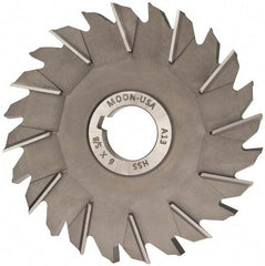 Made in USA - 6" Diam x 5/8" Width of Cut, 24 Teeth, High Speed Steel Side Milling Cutter - Staggered Teeth, Uncoated - Exact Tool & Supply