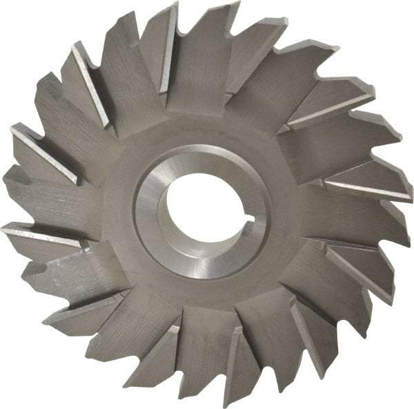 Made in USA - 6" Diam x 3/4" Width of Cut, 24 Teeth, High Speed Steel Side Milling Cutter - Staggered Teeth, Uncoated - Exact Tool & Supply