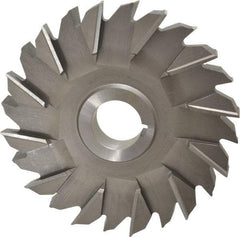 Made in USA - 6" Diam x 3/4" Width of Cut, 24 Teeth, High Speed Steel Side Milling Cutter - Staggered Teeth, Uncoated - Exact Tool & Supply