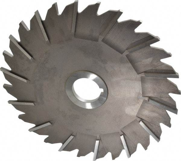 Made in USA - 8" Diam x 1/4" Width of Cut, 28 Teeth, High Speed Steel Side Milling Cutter - Staggered Teeth, Uncoated - Exact Tool & Supply
