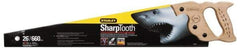 Stanley - 20" Steel Blade Handsaw - Hardwood Handle, Wood D Style, 24-1/2" OAL - Exact Tool & Supply