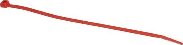 Made in USA - 7.562 Inch Long x 0.18 Inch Wide x 1-7/8 Inch Bundle Diameter, Red, Nylon Standard Cable Tie - 50 Lb. Strength, 0.052 Inch Thick - Exact Tool & Supply