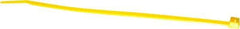 Made in USA - 7.562" Long Yellow Nylon Standard Cable Tie - 50 Lb Tensile Strength, 1.32mm Thick, 2" Max Bundle Diam - Exact Tool & Supply