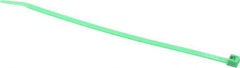 Made in USA - 7.562 Inch Long x 0.18 Inch Wide x 1-7/8 Inch Bundle Diameter, Green, Nylon Standard Cable Tie - 50 Lb. Strength, 0.052 Inch Thick - Exact Tool & Supply