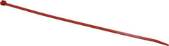 Made in USA - 8-7/8" Long Red Nylon Standard Cable Tie - 40 Lb Tensile Strength, 1.24mm Thick, 3" Max Bundle Diam - Exact Tool & Supply