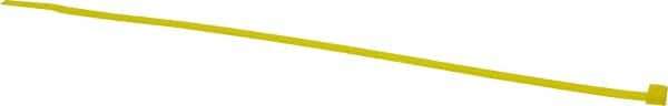 Made in USA - 8-7/8" Long Yellow Nylon Standard Cable Tie - 40 Lb Tensile Strength, 1.24mm Thick, 4" Max Bundle Diam - Exact Tool & Supply