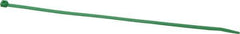 Made in USA - 8-7/8" Long Green Nylon Standard Cable Tie - 40 Lb Tensile Strength, 1.24mm Thick, 1-3/4" Max Bundle Diam - Exact Tool & Supply