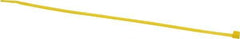 Made in USA - 11-1/4" Long Yellow Nylon Standard Cable Tie - 50 Lb Tensile Strength, 1.32mm Thick, 2" Max Bundle Diam - Exact Tool & Supply