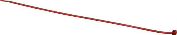 Made in USA - 14-1/4" Long Red Nylon Standard Cable Tie - 50 Lb Tensile Strength, 1.32mm Thick, 4" Max Bundle Diam - Exact Tool & Supply