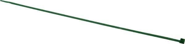 Made in USA - 14-1/4" Long Green Nylon Standard Cable Tie - 50 Lb Tensile Strength, 1.32mm Thick, 8" Max Bundle Diam - Exact Tool & Supply
