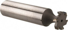 Made in USA - 1/2" Diam x 3/32" Face Width, Carbide-Tipped, 6 Teeth, Shank Connection Woodruff Keyseat Cutter - Uncoated, 2-3/32" OAL x 1/2" Shank, Staggered Teeth, ANSI 304, Old Standard 2 - Exact Tool & Supply